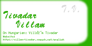 tivadar villam business card